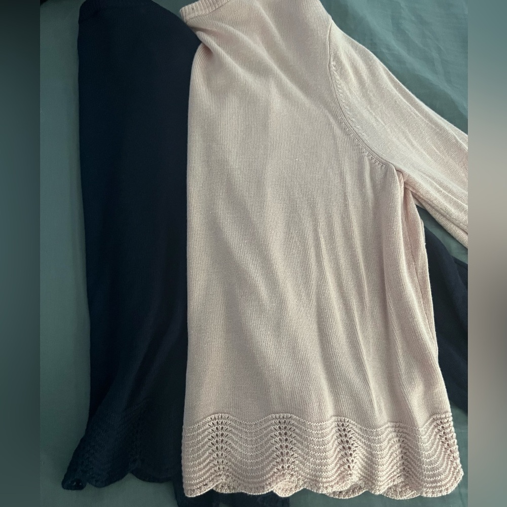 LOFT Pink and Blue Cardigan Sweaters